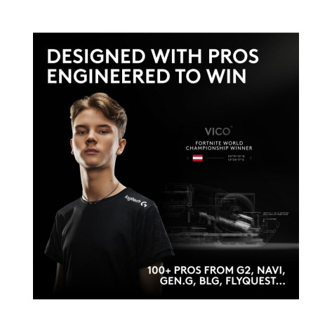 Гейминг мишка Logitech - Pro X2 Superstrike, оптична, безжична, бяла/черна